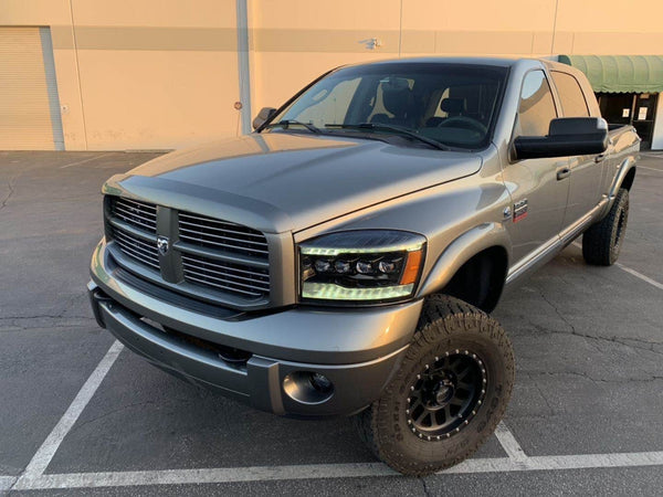 2006-2009 Dodge Ram NOVA-Series LED Projector Headlights - Alpha Black - AutoLEDTech.com