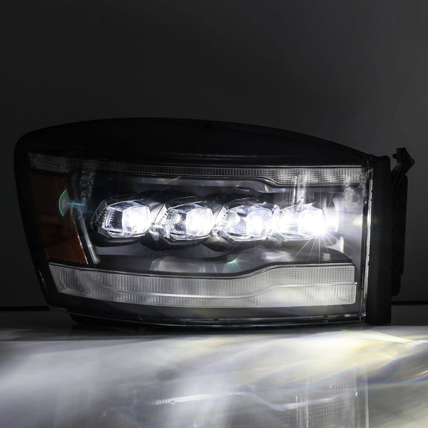 2006-2009 Dodge Ram NOVA-Series LED Projector Headlights - Alpha Black - AutoLEDTech.com