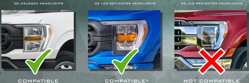 2015-2023 Ford F150 Plug & Play HALOGEN Headlight DRL Power Harness