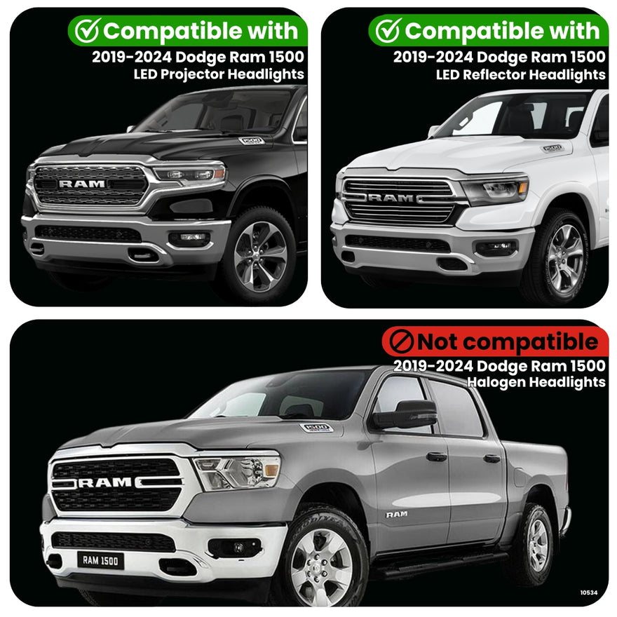 2019-2026+ Ram 1500/TRX DRL/Parking/Turn Headlight Power Harness - AutoLEDTech.com