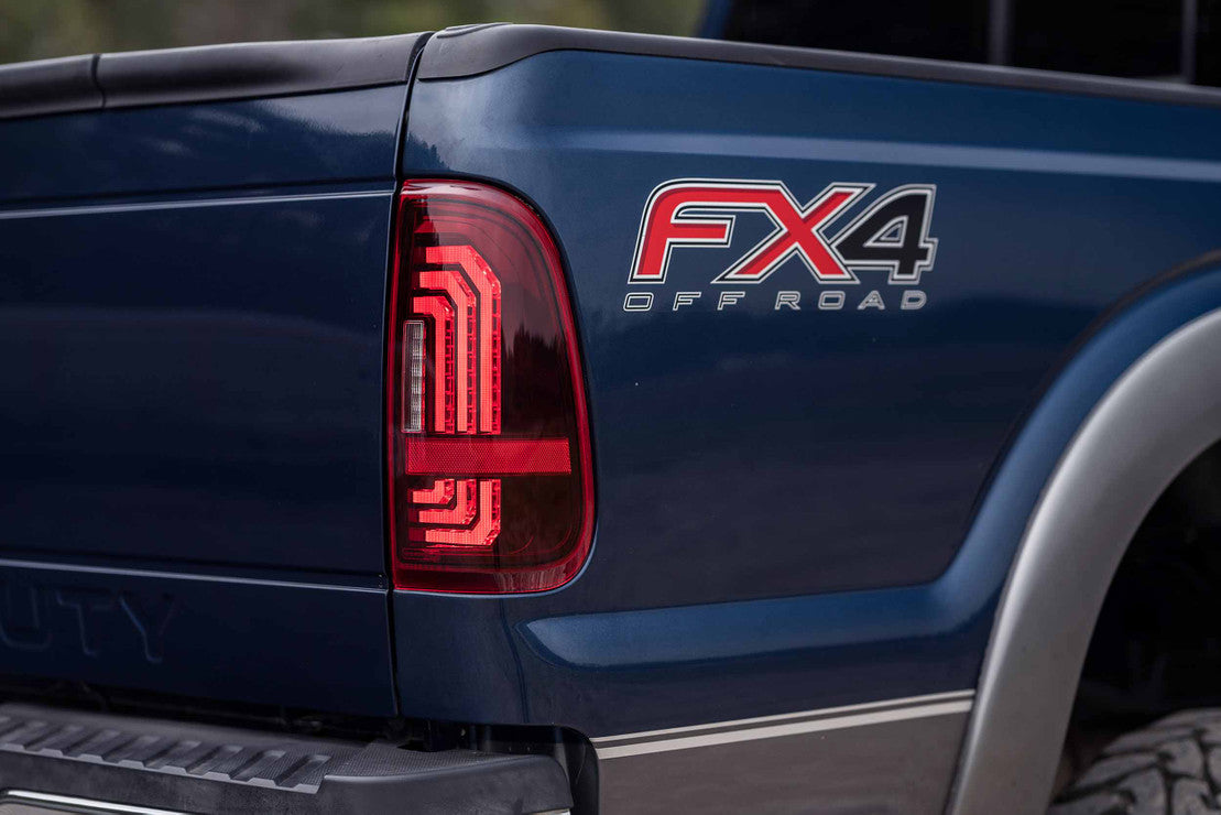 1999-2016 Ford F250 F350 Super Duty Red Smoked LED Tail Lights