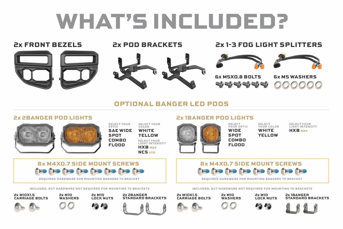 2020-2022 Ford Super Duty 4Banger LED Fog Light Pods