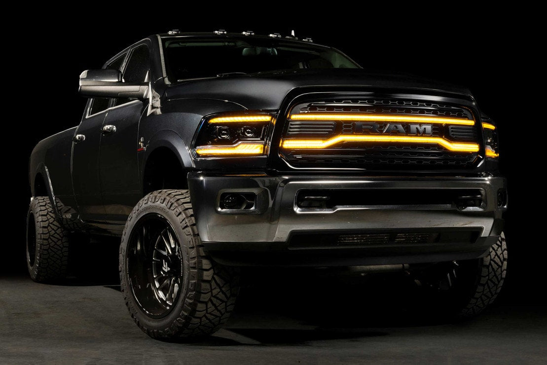 2013-2018 Dodge Ram White Amber LED DRL XBG Grill Light Assembly