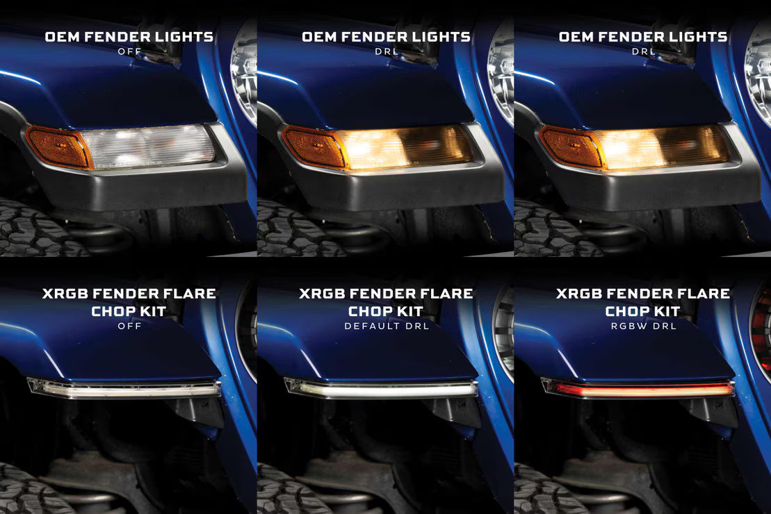 2020+ Jeep JL JT Wrangler Gladiator RGB LED Fender Flare Chop Kit