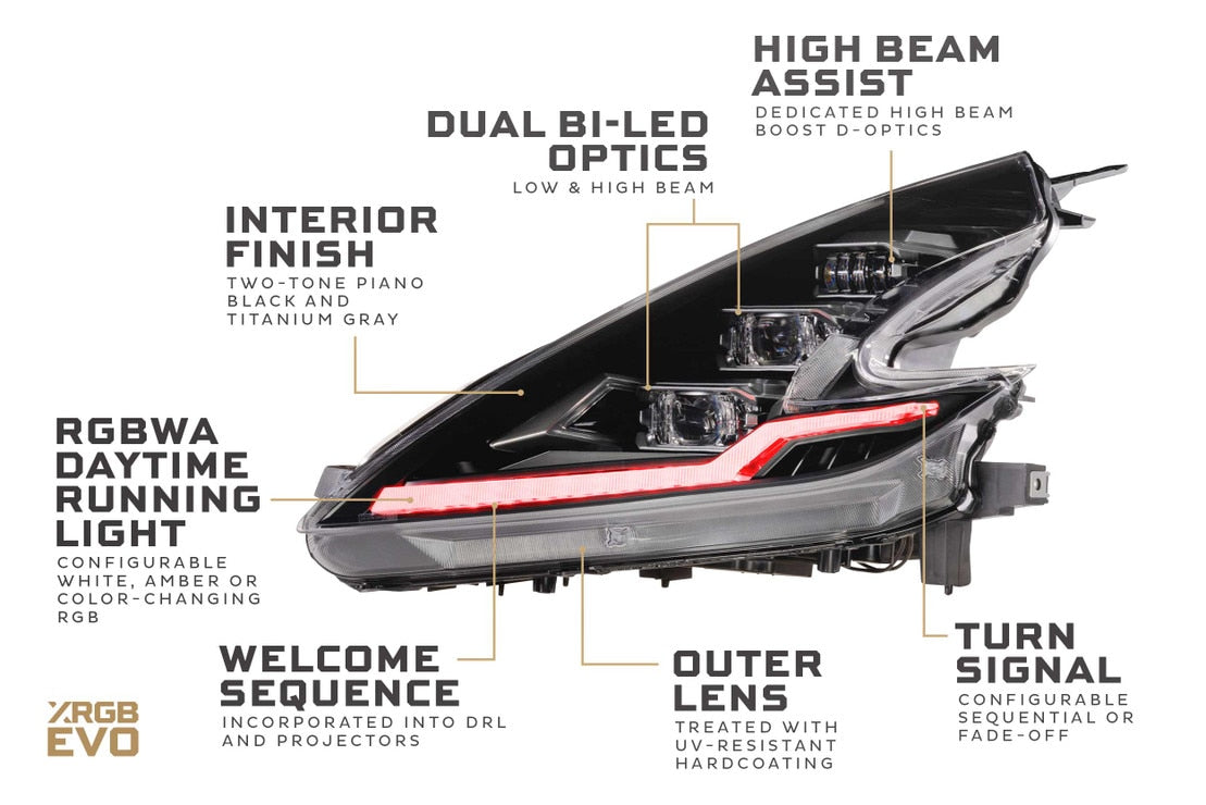 2009-2021 Nissan 370z XRGB EVO LED DRL Projector Headlights
