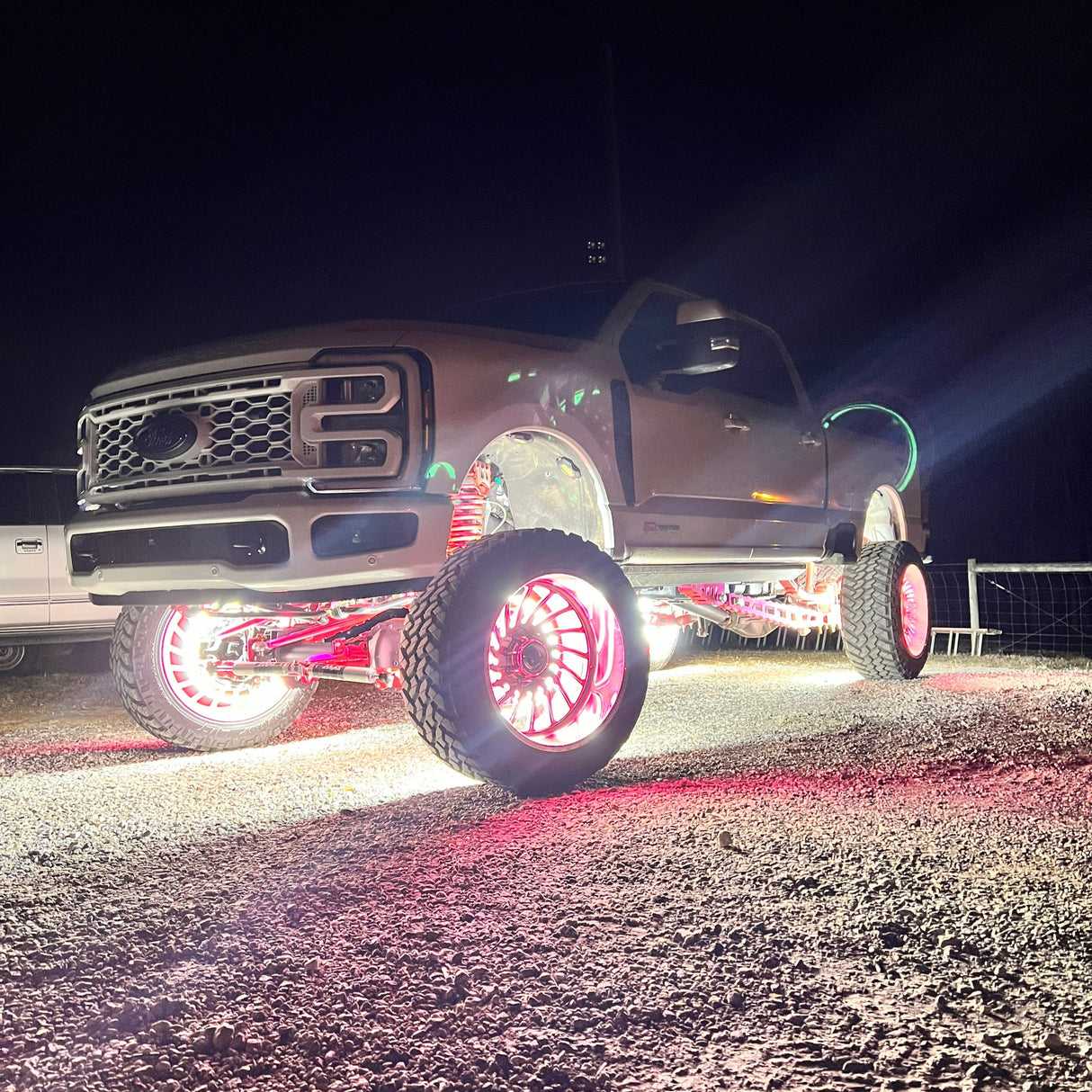 20 Row Pure White LED Wheel Ring Lights Kit