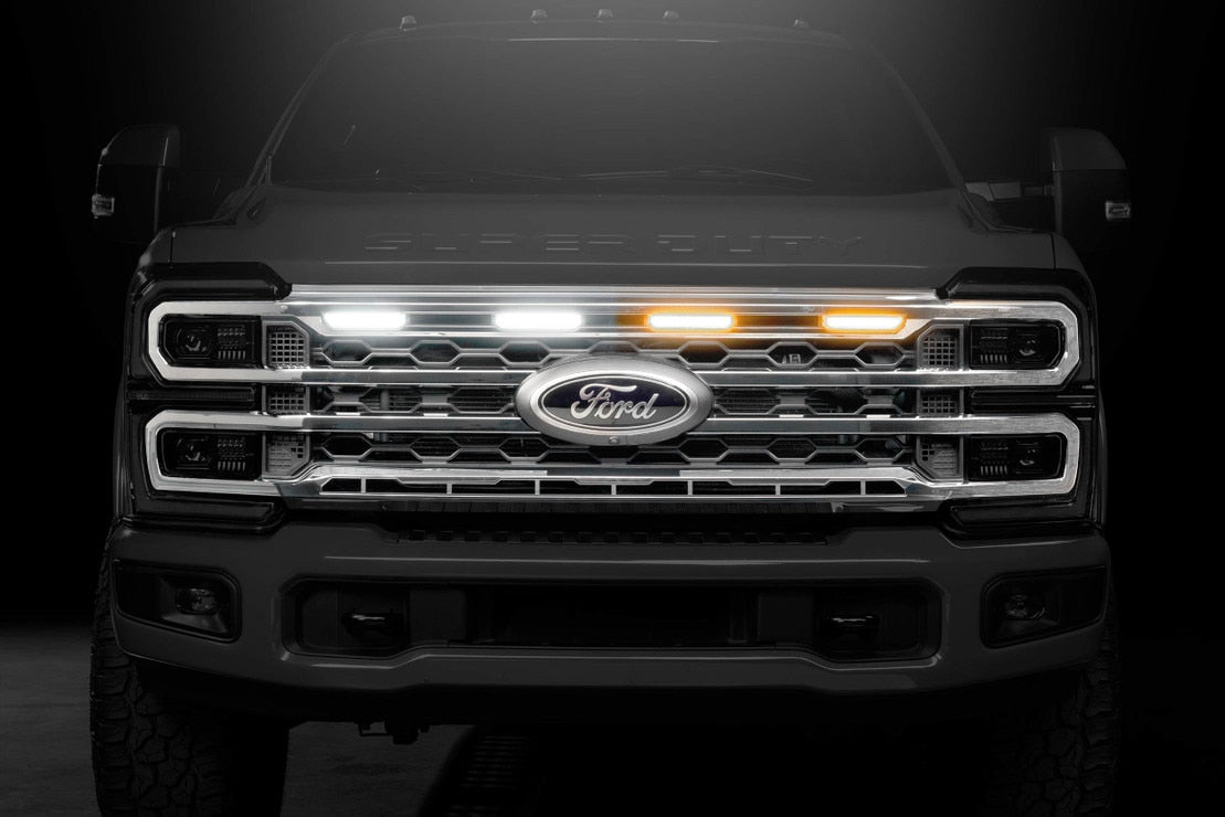 2023-2026+ Ford Super Duty White Amber LED XBG Grill Light Assembly - AutoLEDTech.com