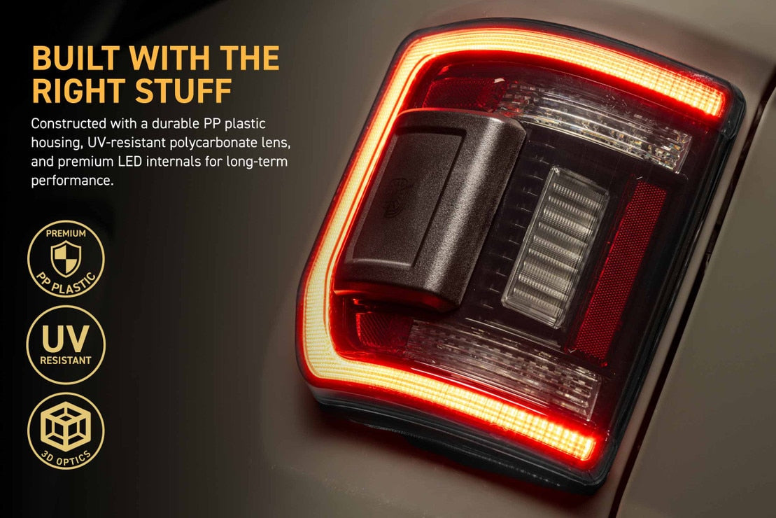 2020-2026+ Jeep Gladiator JT Smoked XB LED Tail Lights - Low Profile - AutoLEDTech.com