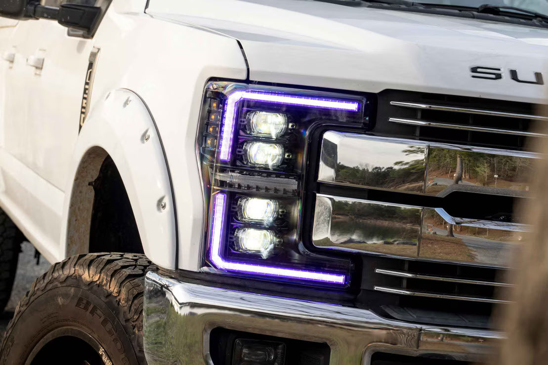 2017-2019 Ford Super Duty XRGB EVO LED DRL Projector Headlights - AutoLEDTech.com