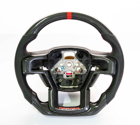 2009-2014 Ford Raptor & F150 Custom Carbon Fiber Steering Wheel w/ LED Display - AutoLEDTech.com
