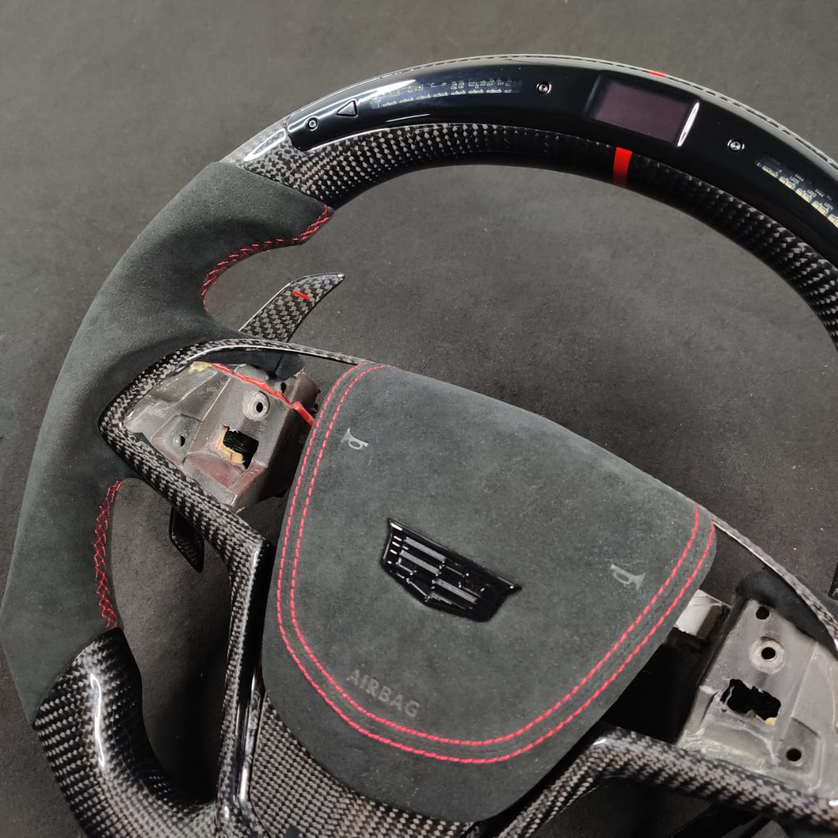 2013-2020 Cadillac CTS/ATS Carbon Fiber LED Steering Wheel - AutoLEDTech.com