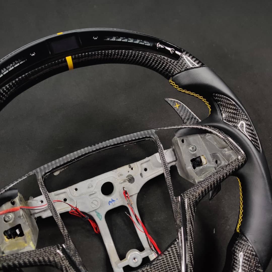 2013-2020 Cadillac CTS/ATS Carbon Fiber LED Steering Wheel - AutoLEDTech.com