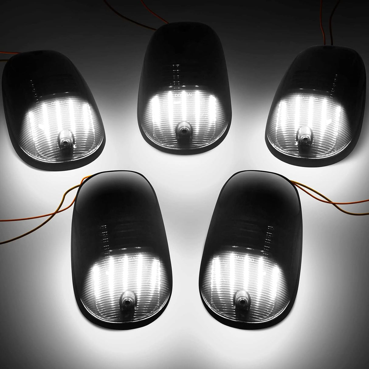 2003-2018 Dodge Ram HD Smoked Clear White Amber LED Roof Cab Lights - AutoLEDTech.com