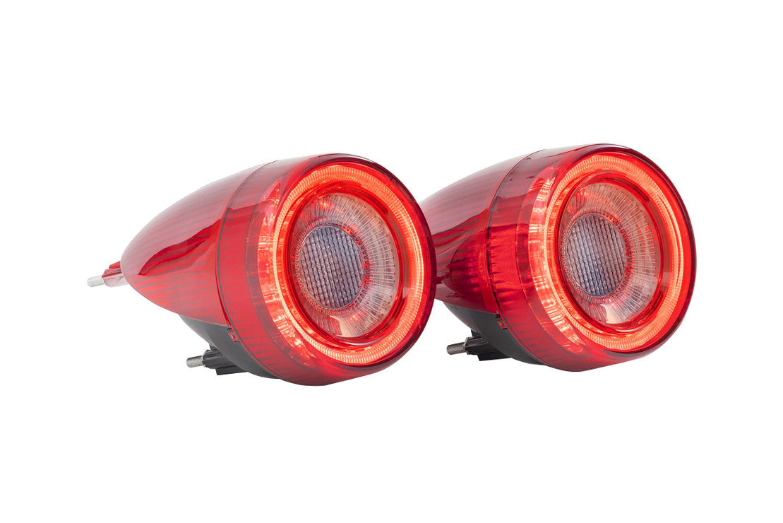 2005-2010 Ferrari F430 Red Smoked LED Tail Light Assemblies - Plug & Play - AutoLEDTech.com