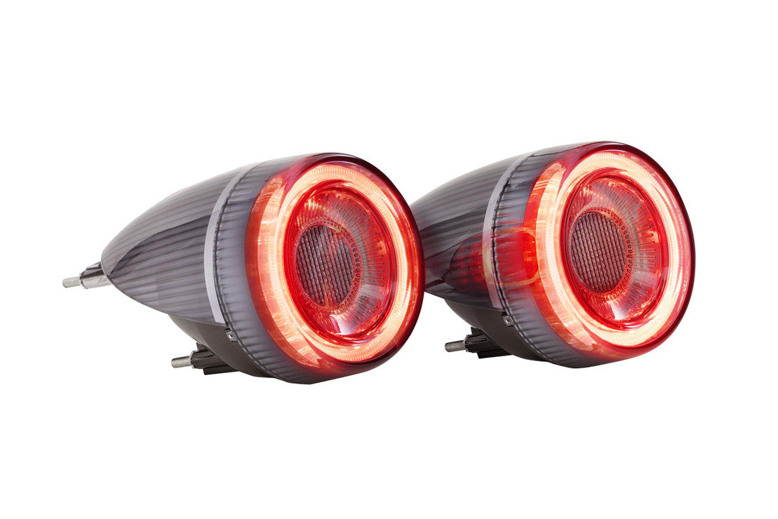 2005-2010 Ferrari F430 Red Smoked LED Tail Light Assemblies - Plug & Play - AutoLEDTech.com