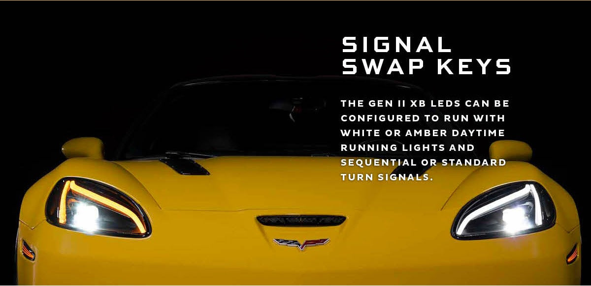 2005-2013 Chevrolet C6 Corvette XB LED DRL Projector Headlights - C8 Design - AutoLEDTech.com