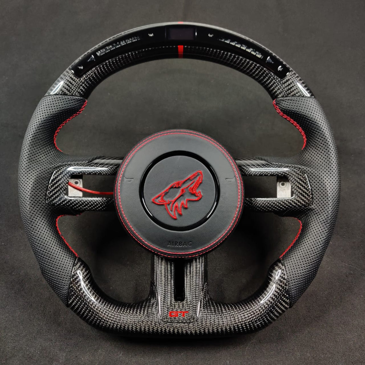 2005-2014 Ford Mustang Carbon Fiber Steering Wheel - AutoLEDTech.com