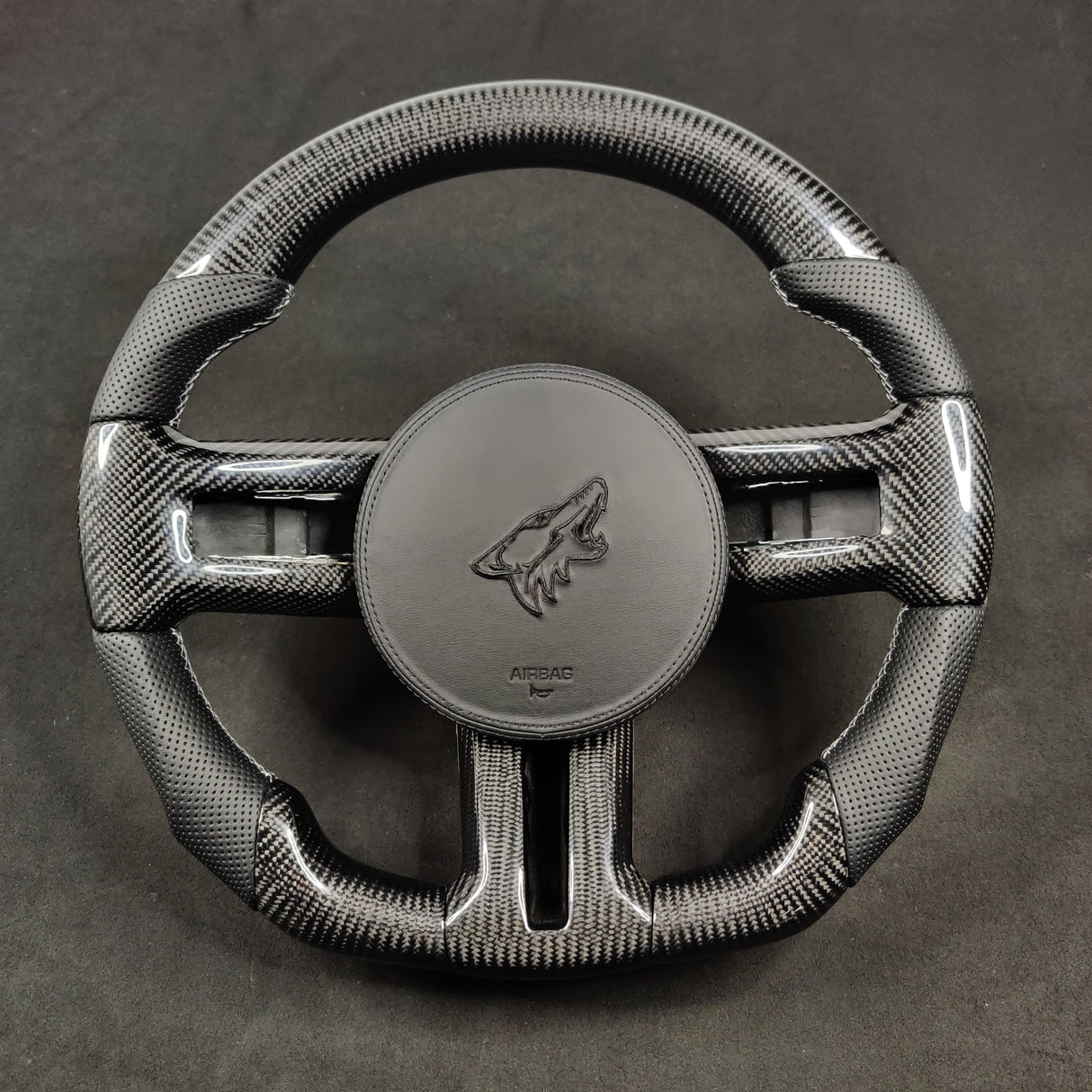 2005-2014 Ford Mustang Carbon Fiber Steering Wheel - AutoLEDTech.com