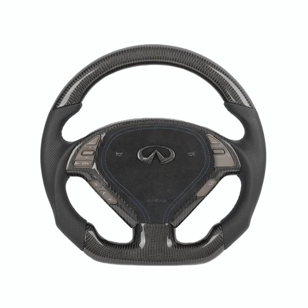 2007-2015 Infiniti G37 G35 Custom Carbon Fiber Steering Wheel - AutoLEDTech.com
