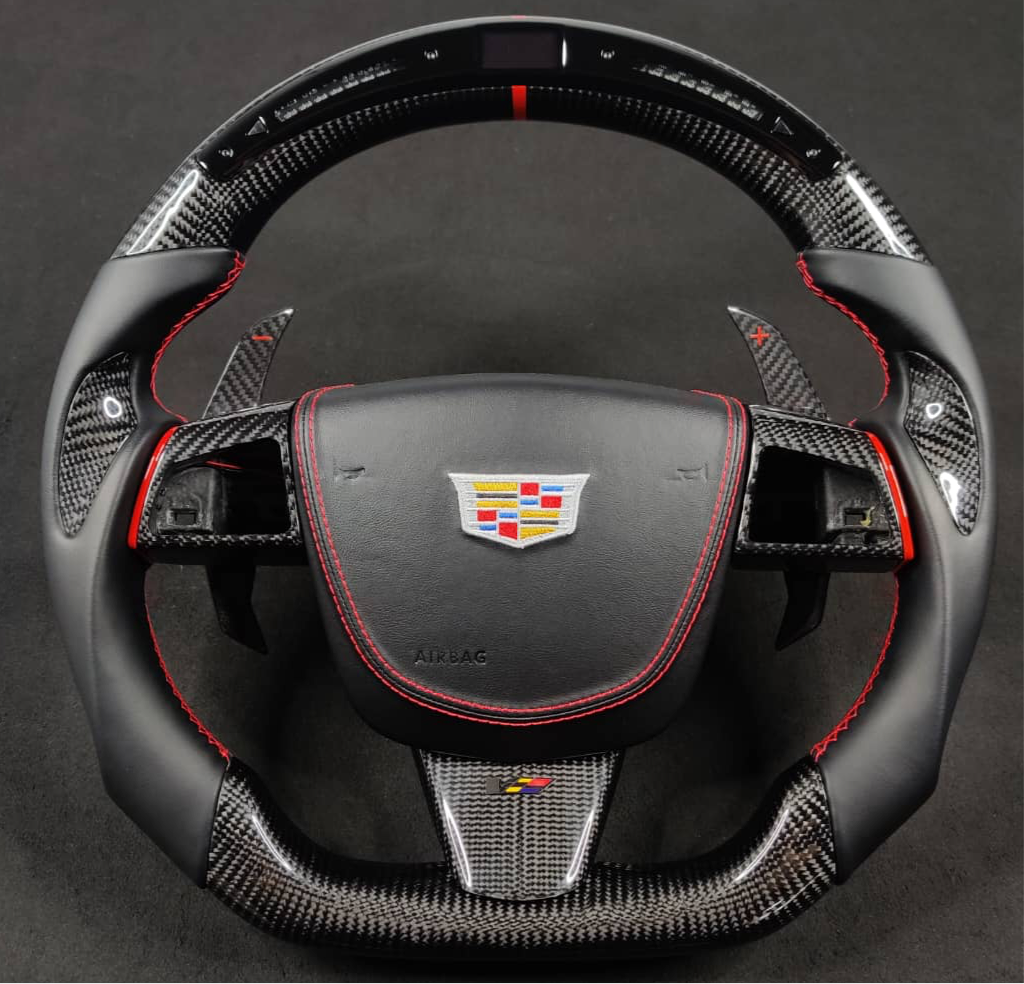 2008-2015 Cadillac V2 CTS-V CTS Carbon Fiber Steering Wheel - AutoLEDTech.com