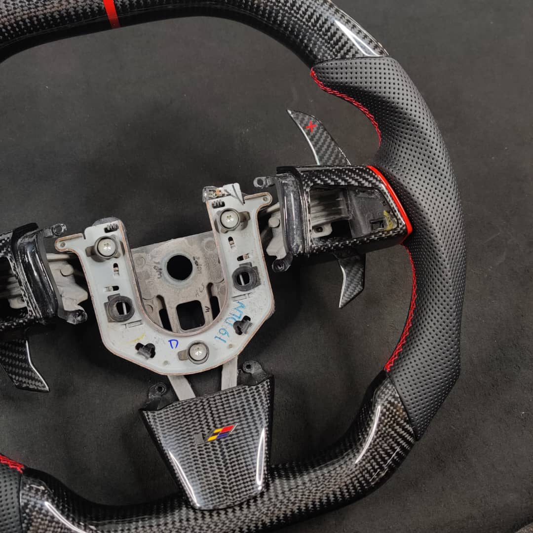 2008-2015 Cadillac V2 CTS-V CTS Carbon Fiber Steering Wheel - AutoLEDTech.com