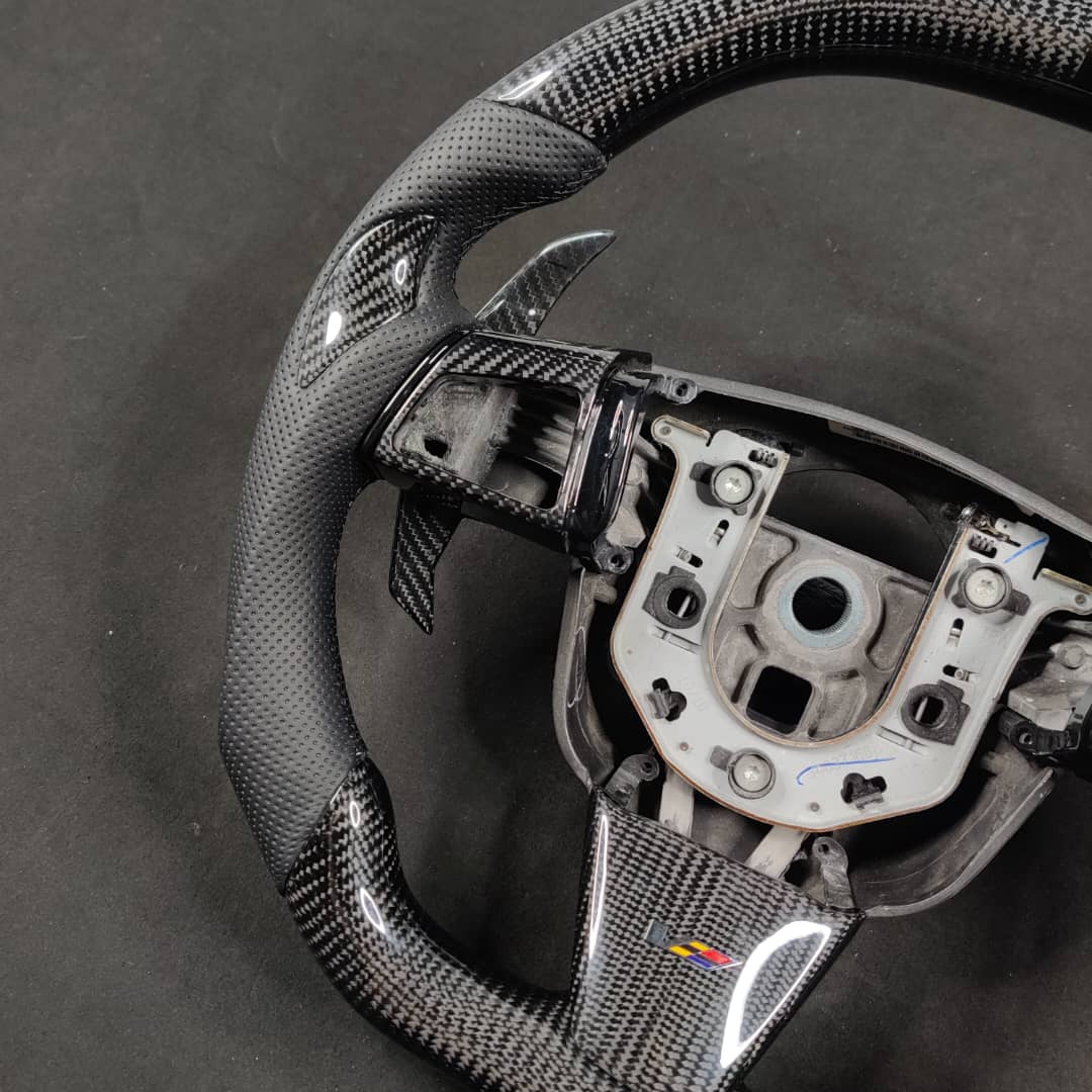 2008-2015 Cadillac V2 CTS-V CTS Carbon Fiber Steering Wheel - AutoLEDTech.com