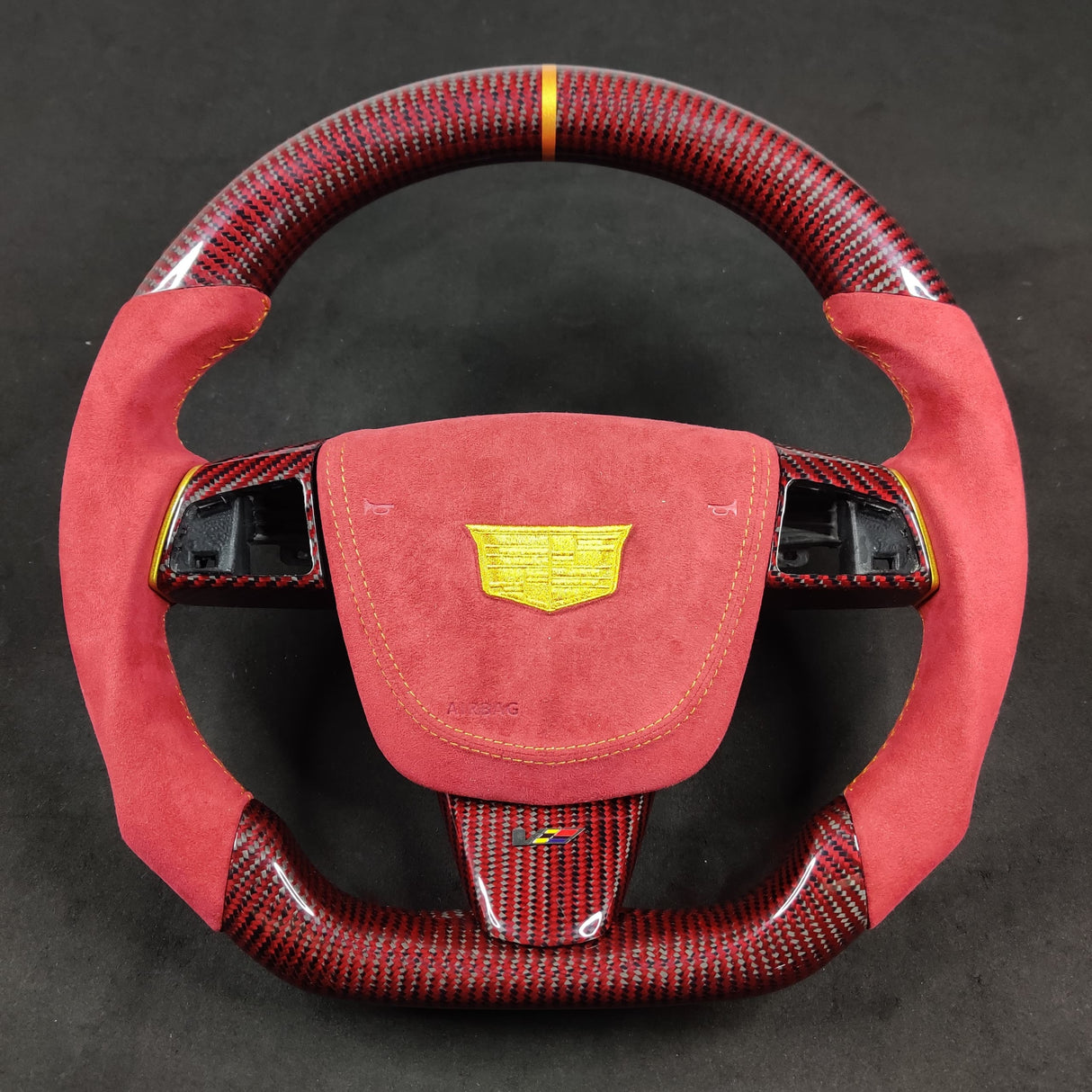 2008-2015 Cadillac V2 CTS-V CTS Carbon Fiber Steering Wheel - AutoLEDTech.com