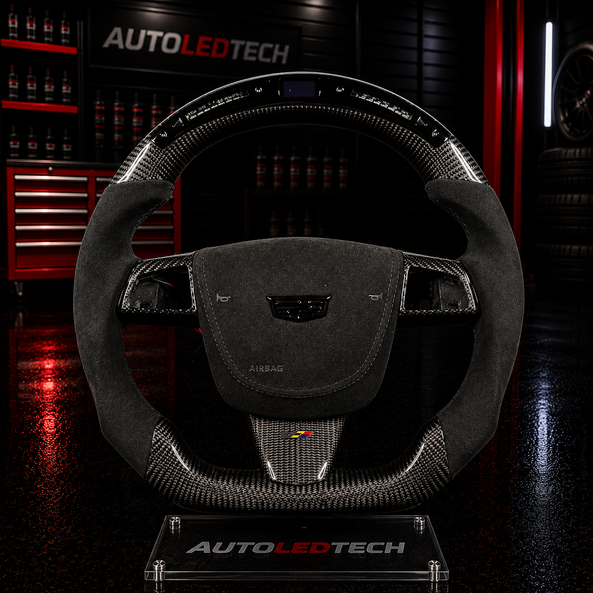 2008-2015 Cadillac V2 CTS-V CTS Carbon Fiber Steering Wheel - AutoLEDTech.com