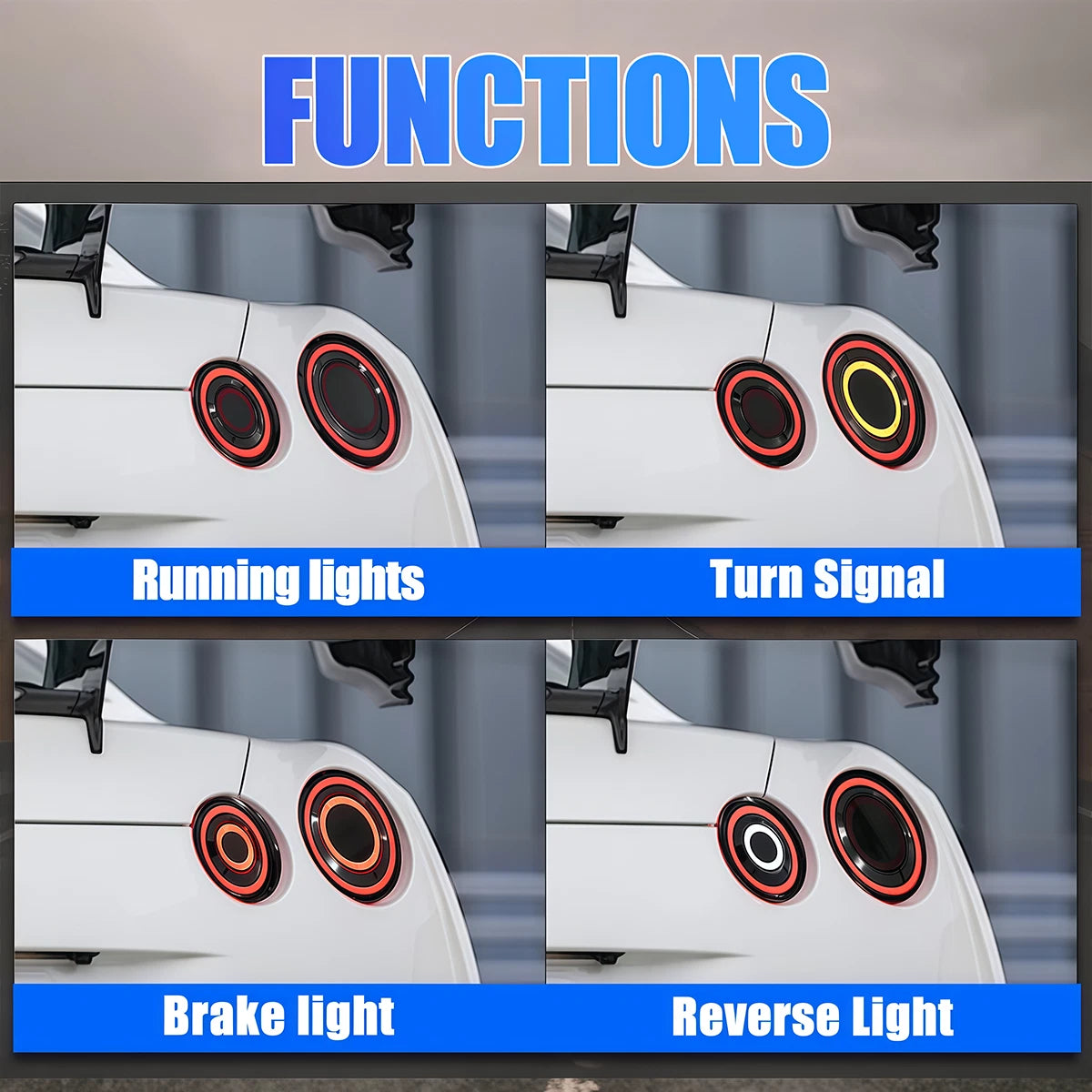 2008-2024 Nissan GTR R35 RGB Flow Smoked LED Tail Lights - AutoLEDTech.com