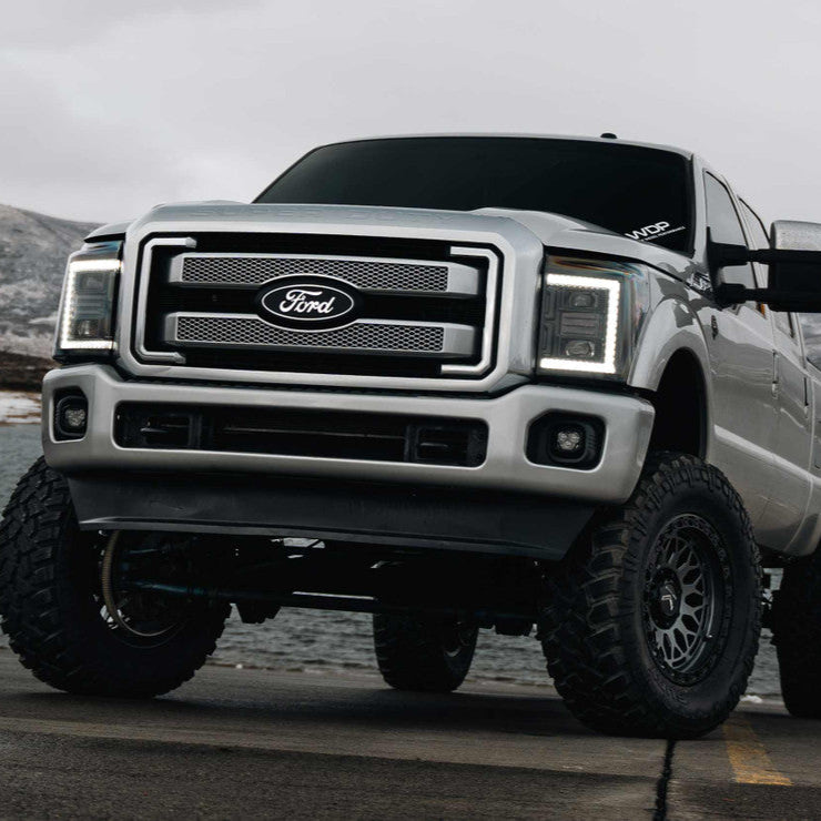 2011-2016 Ford Super Duty F250 XB HYBRID LED DRL Projector Headlights - AutoLEDTech.com