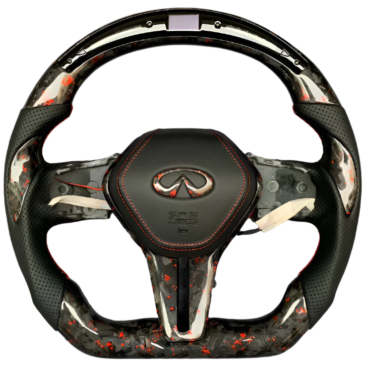 2007-2015 Infiniti G37 G35 Custom Carbon Fiber Steering Wheel - AutoLEDTech.com