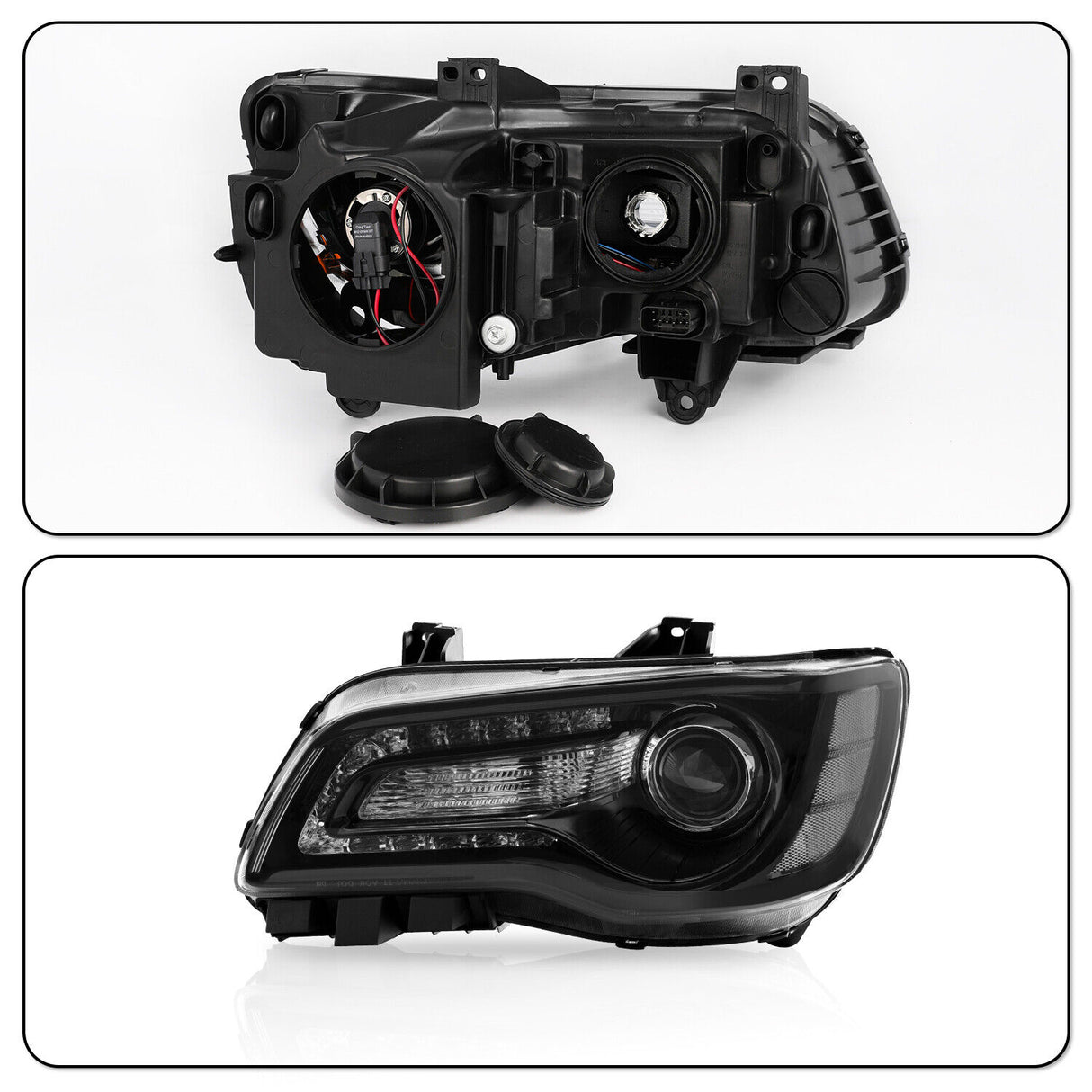 2011-2023 Chrysler 300 RGBW Flow Series LED Halo DRL Prebuilt Headlights - AutoLEDTech.com