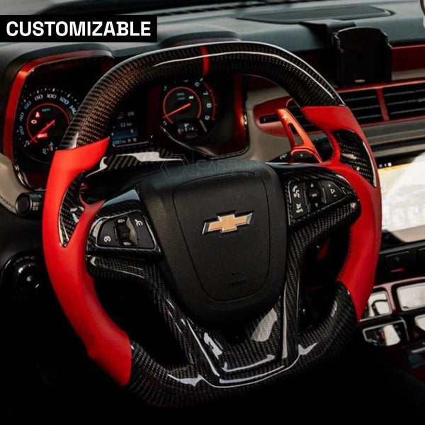 2012-2015 Trans Am Camaro Firebird Custom Carbon Fiber Steering Wheel - AutoLEDTech.com