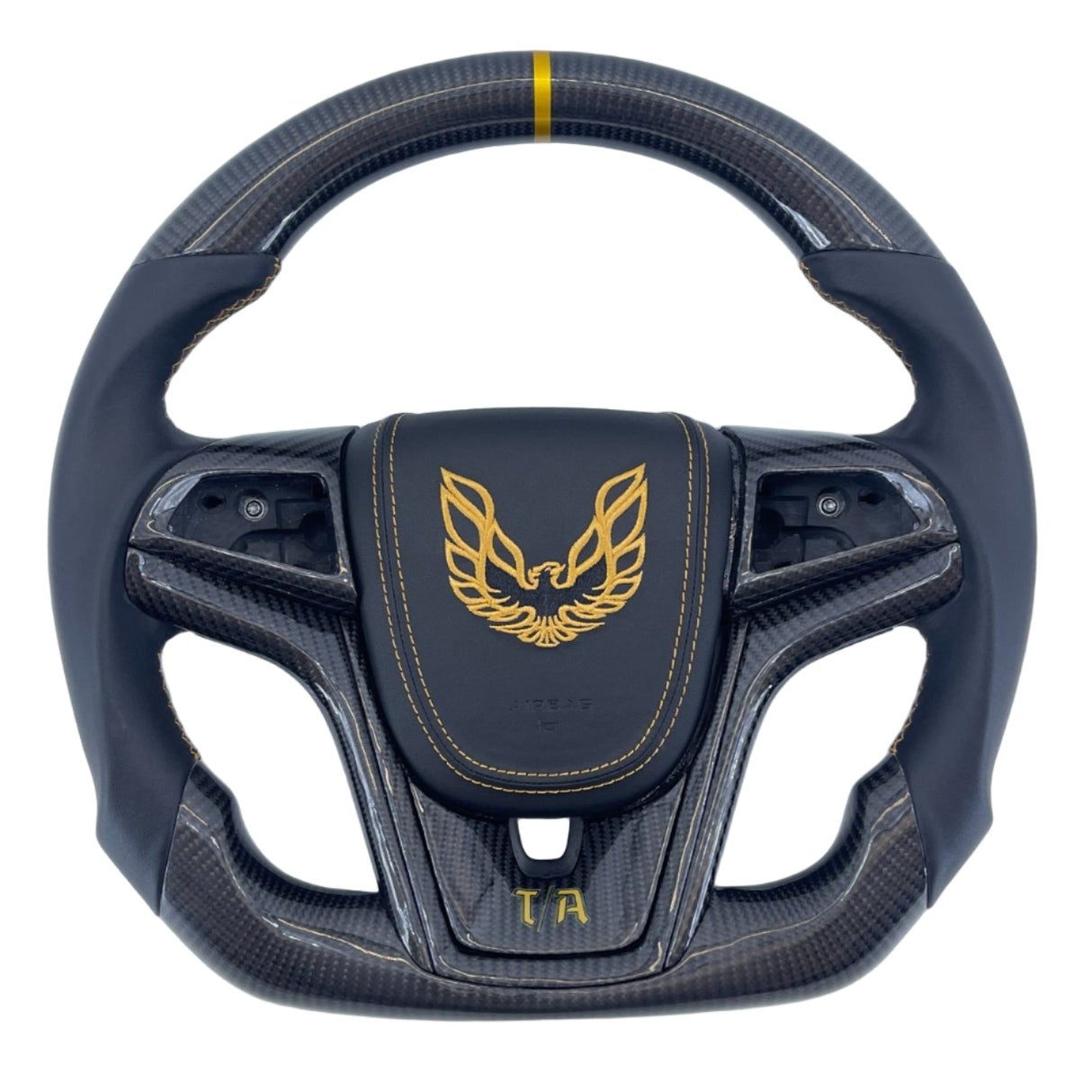 2012-2015 Trans Am Camaro Firebird Custom Carbon Fiber Steering Wheel - AutoLEDTech.com