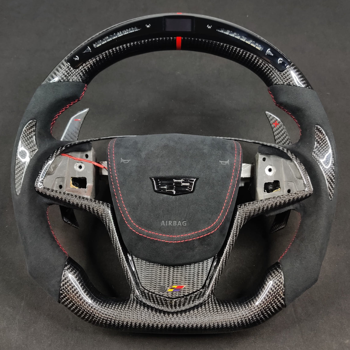 2013-2020 Cadillac CTS/ATS Carbon Fiber LED Steering Wheel - AutoLEDTech.com