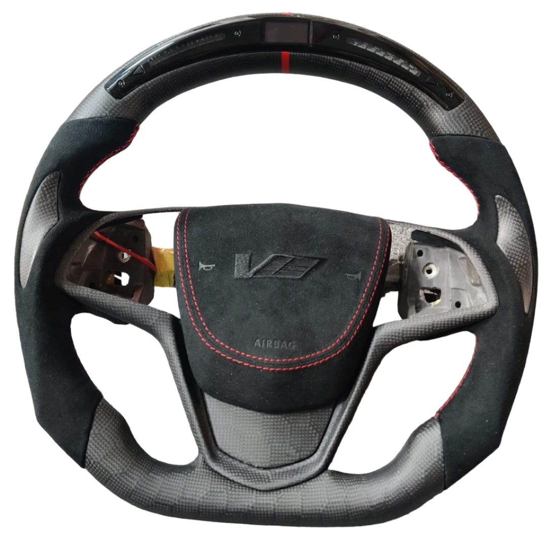 2013-2020 Cadillac CTS/ATS Carbon Fiber LED Steering Wheel - AutoLEDTech.com