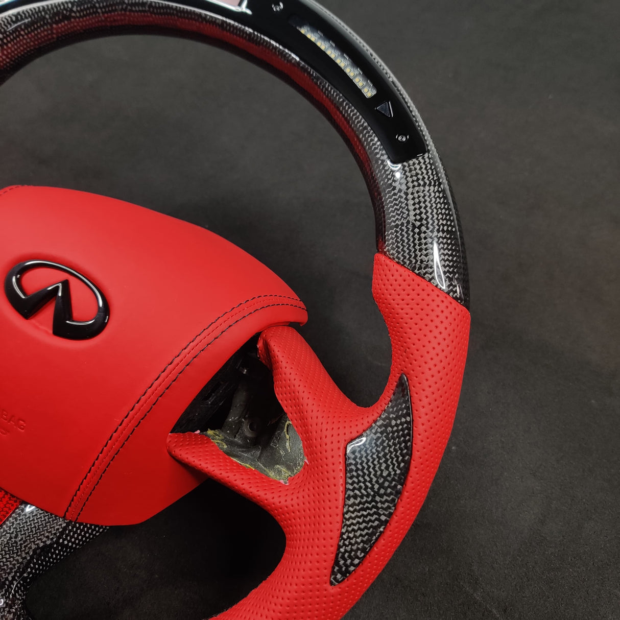 2013-2024 Infiniti Q50 Q60 Custom Carbon Fiber Steering Wheel - AutoLEDTech.com