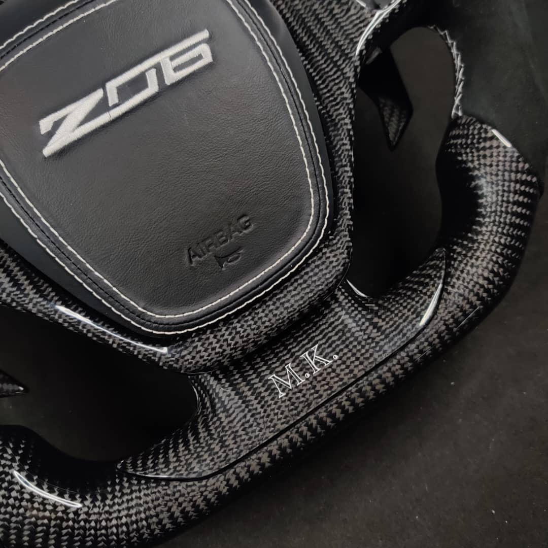 2014-2019 C7 Corvette Carbon Fiber Steering Wheel w/ LED RPM Display - AutoLEDTech.com