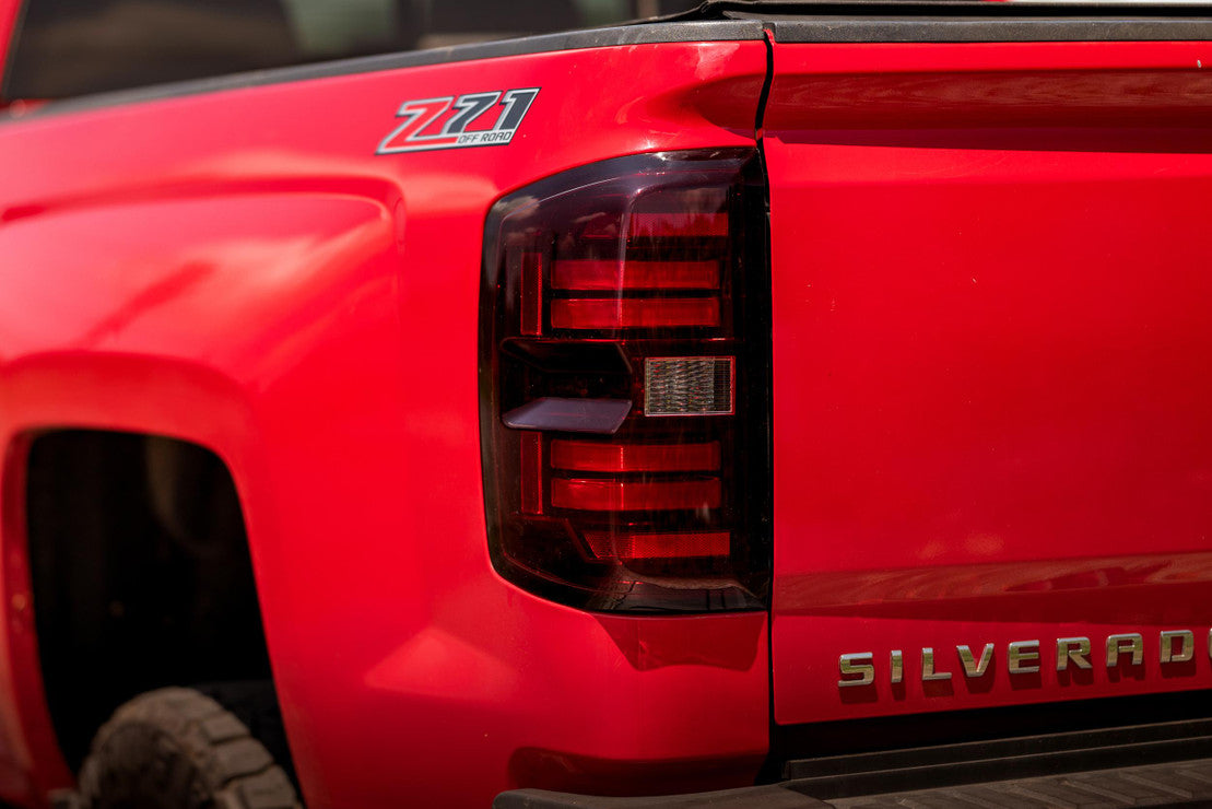 2014-2019 Chevrolet Silverado Red or Smoked LED Tail Lights - Fits all models - AutoLEDTech.com