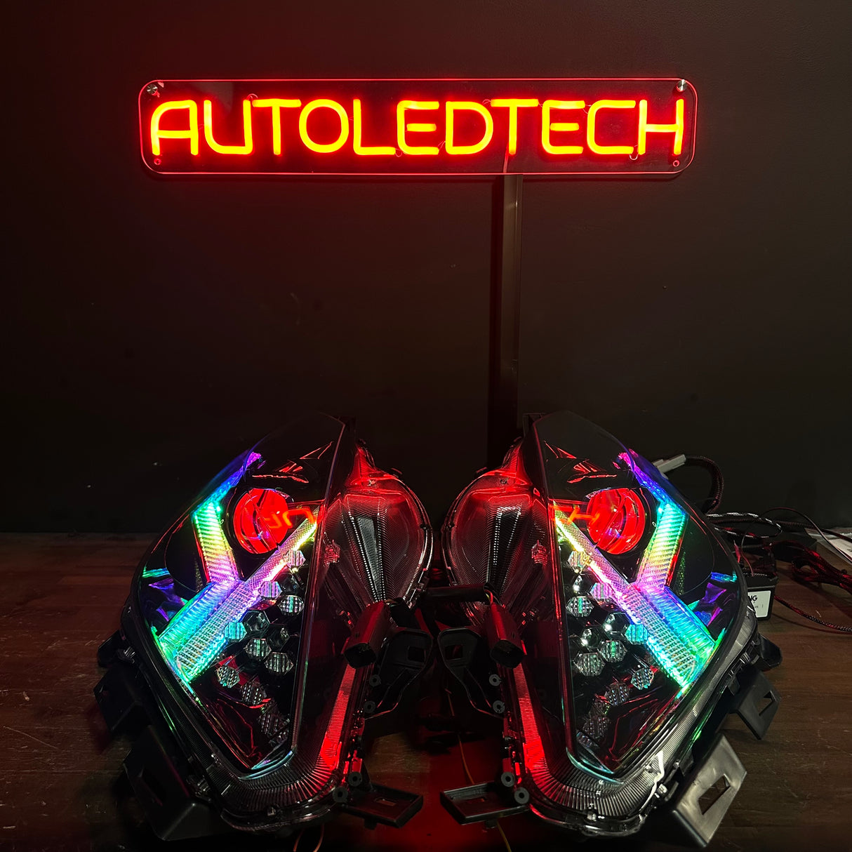 2014-2019 Chevy C7 Corvette RGBW Flow Series LED DRL XB LED Headlights - AutoLEDTech.com