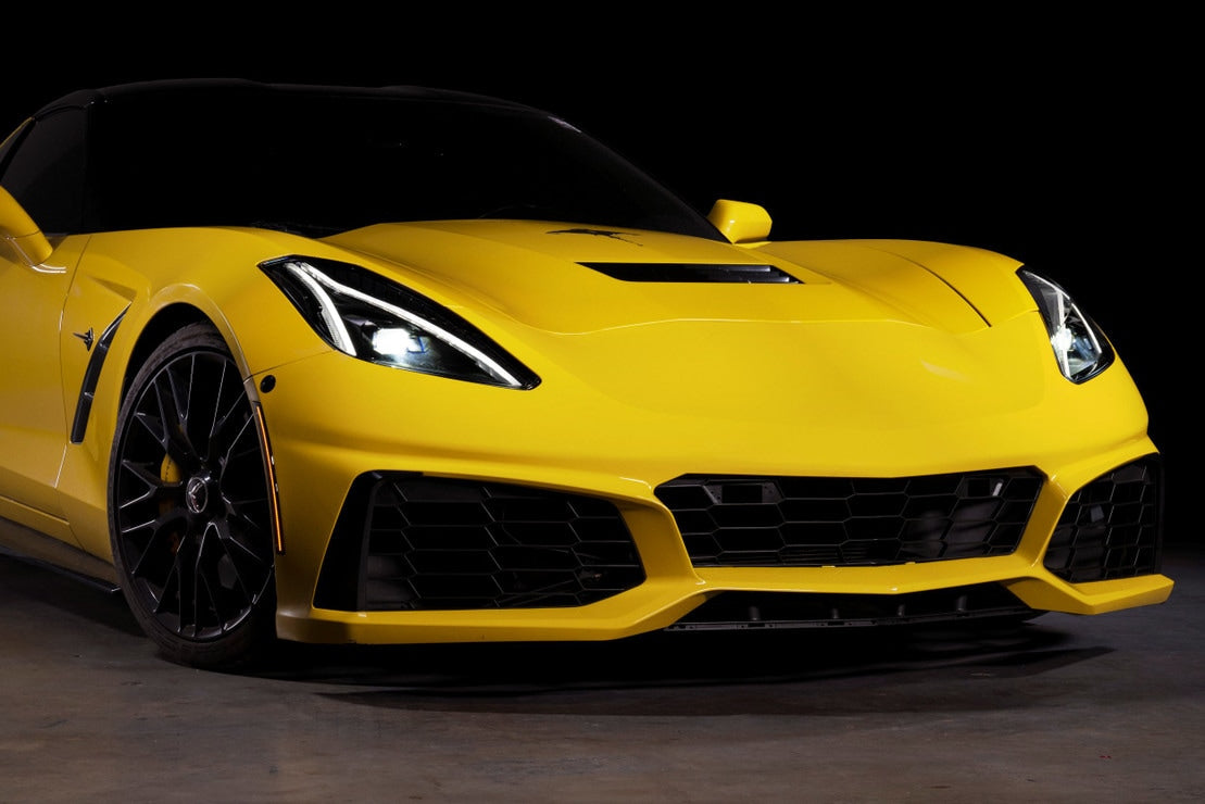 2014-2019 Chevy Corvette FACELIFT LED DRL Projector Headlights - C8 Design - AutoLEDTech.com