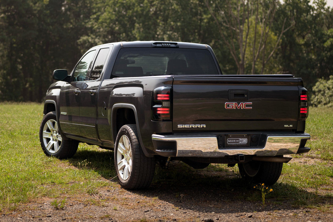 2014-2019 GMC Sierra 1500 2500 Red Smoked LED Tail Lights - Fits all models - AutoLEDTech.com