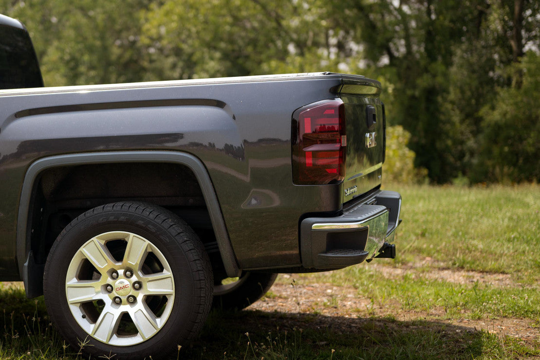 2014-2019 GMC Sierra 1500 2500 Red Smoked LED Tail Lights - Fits all models - AutoLEDTech.com