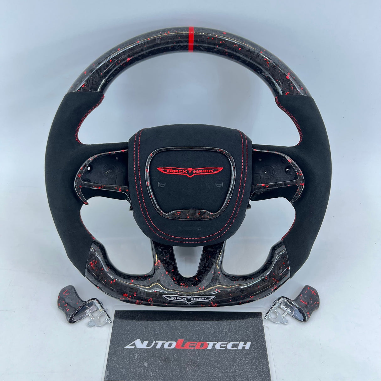 2014-2021 Jeep Trackhawk SRT Custom Carbon Fiber Steering Wheel w/ LED RPM Display - AutoLEDTech.com
