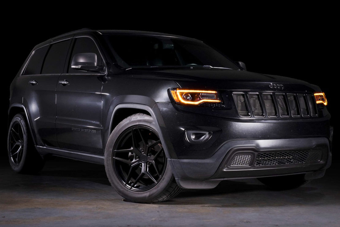 2014-2022 Jeep Grand Cherokee XB LED DRL Projector Headlights - AutoLEDTech.com