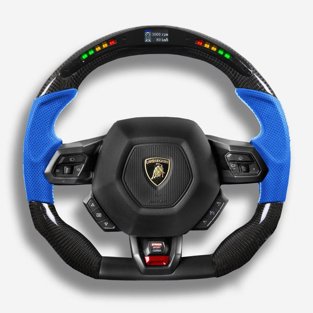 2014-2024 Lamborghini Huracan Custom Carbon Fiber Steering Wheel - AutoLEDTech.com