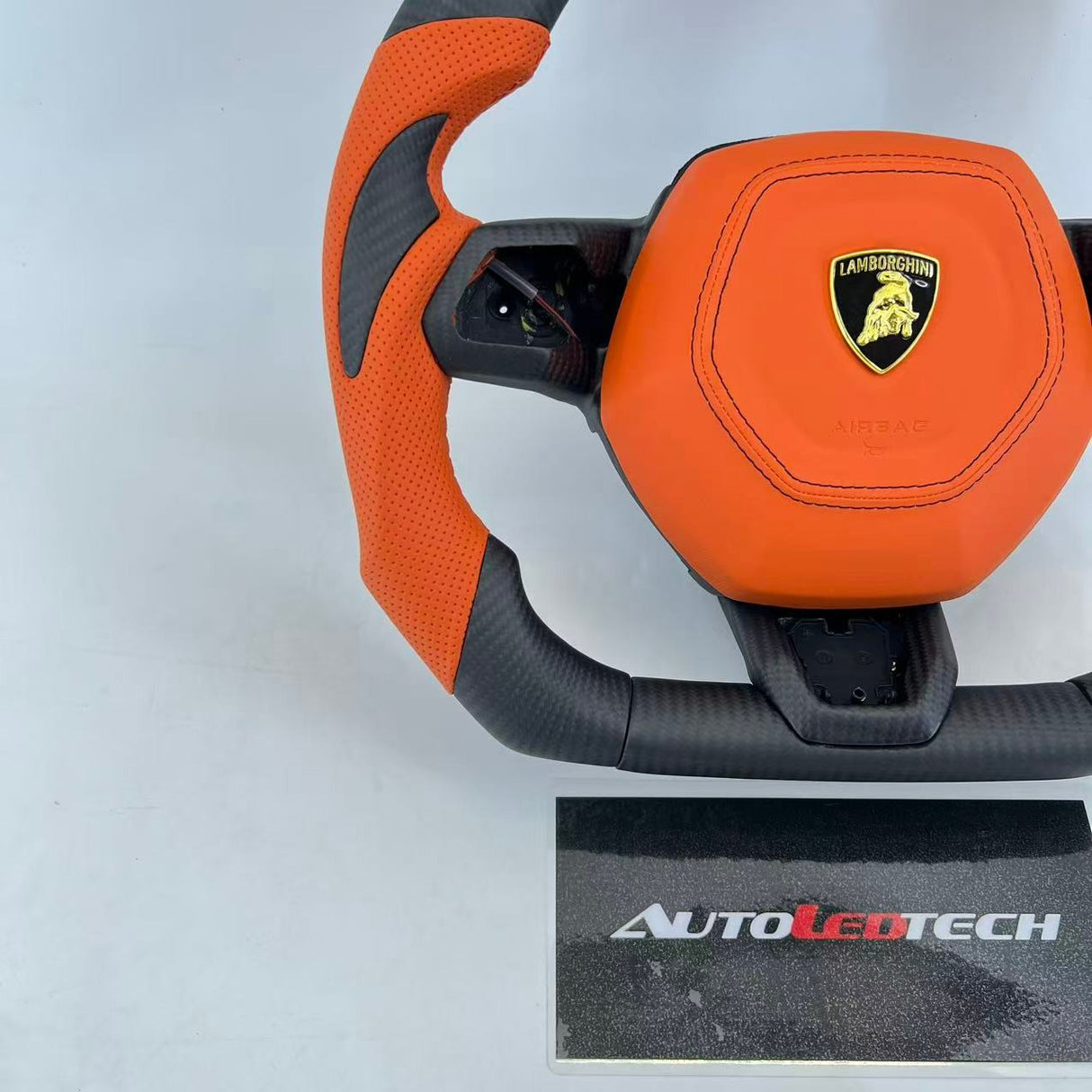 2014-2024 Lamborghini Huracan Custom Carbon Fiber Steering Wheel - AutoLEDTech.com