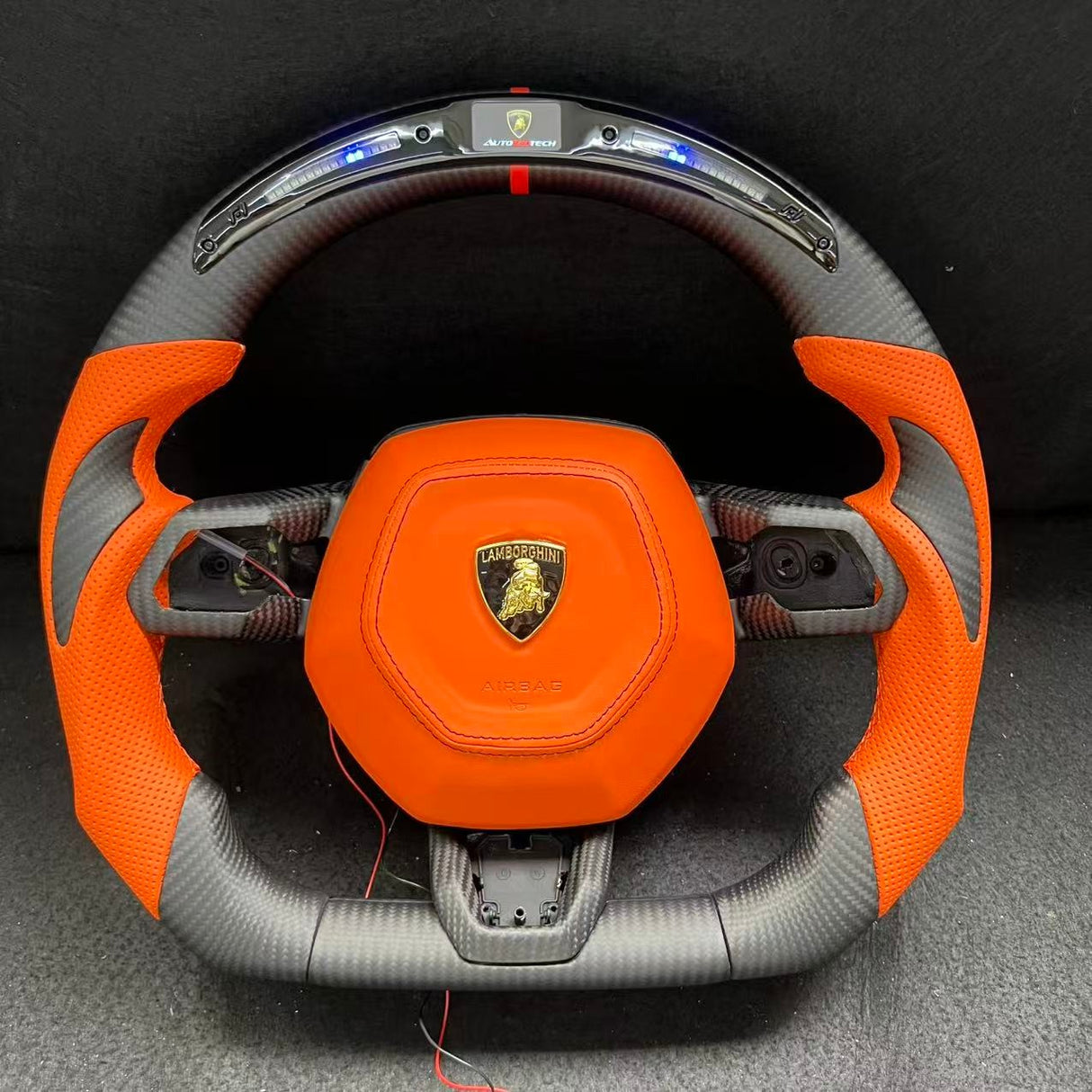 2014-2024 Lamborghini Huracan Custom Carbon Fiber Steering Wheel - AutoLEDTech.com