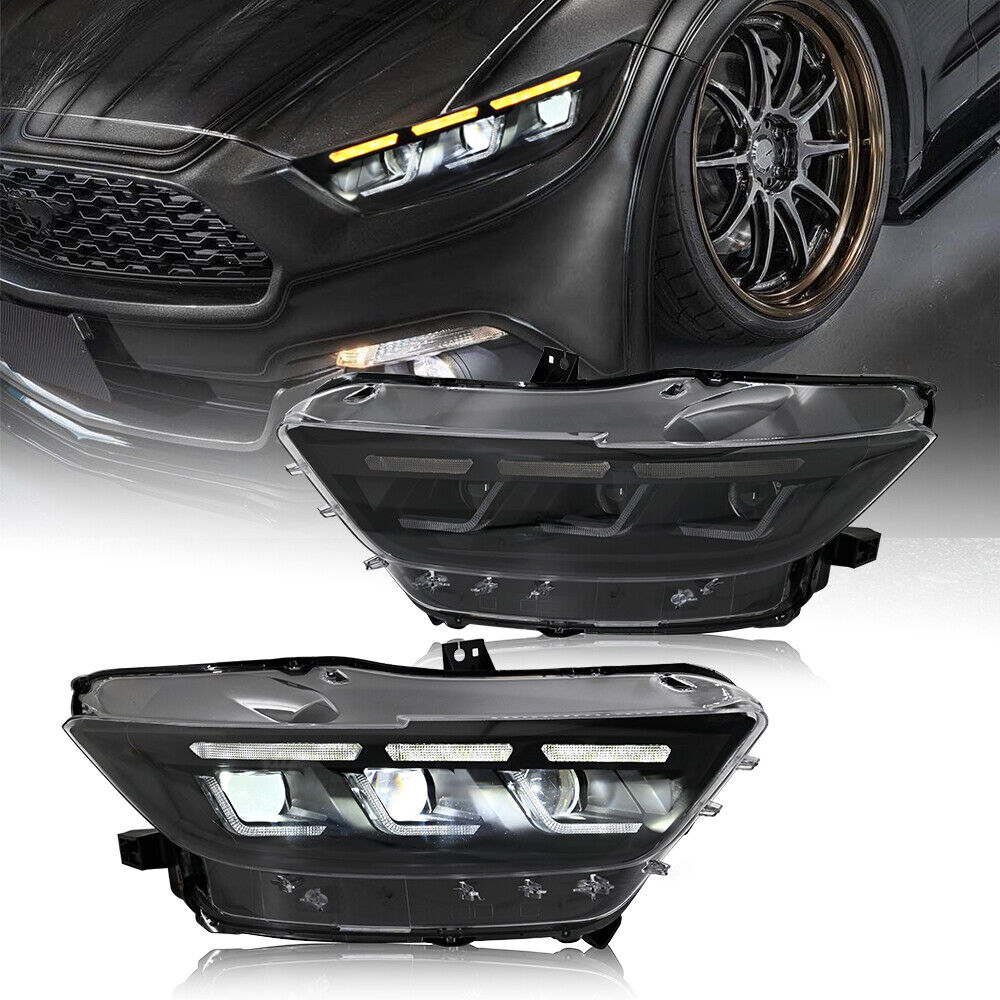 2015-2017 Ford Mustang S650 Style LED DRL Headlights - AutoLEDTech.com