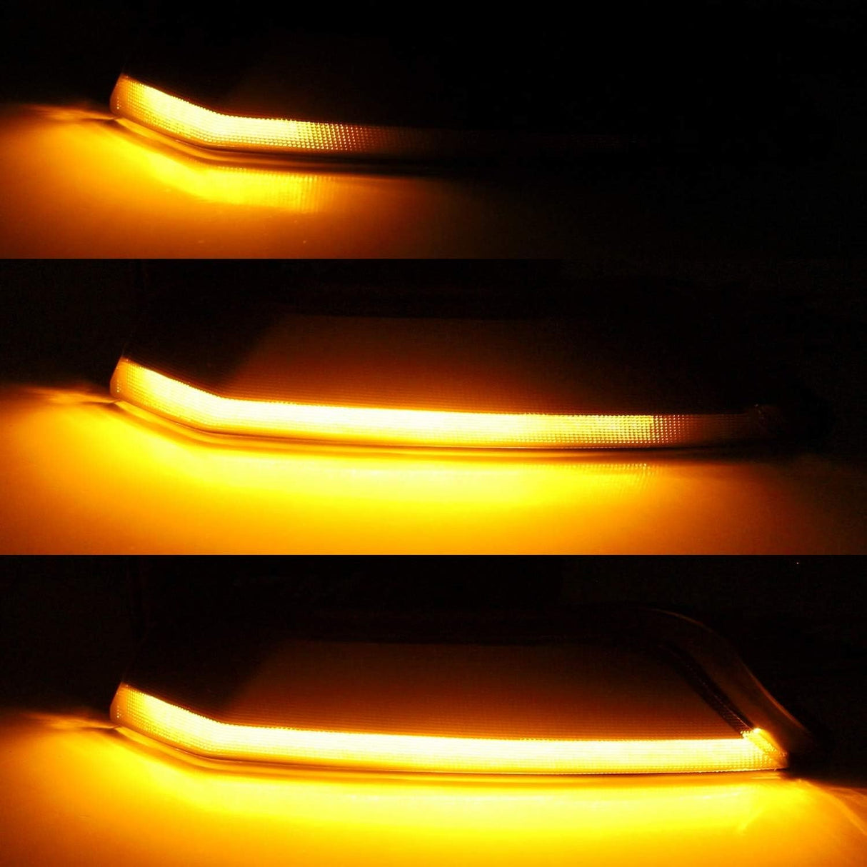 2015-2017 Ford Mustang Smoked Clear Sequential Switchback LED Side Marker Lights - AutoLEDTech.com